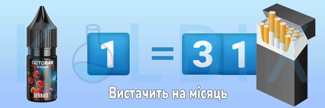 OCTOBAR STRONG 15 МЛ Сравнение с сигаретами