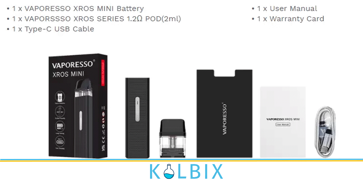 VAPORESSO XROS MINI POD KIT фото комплектации